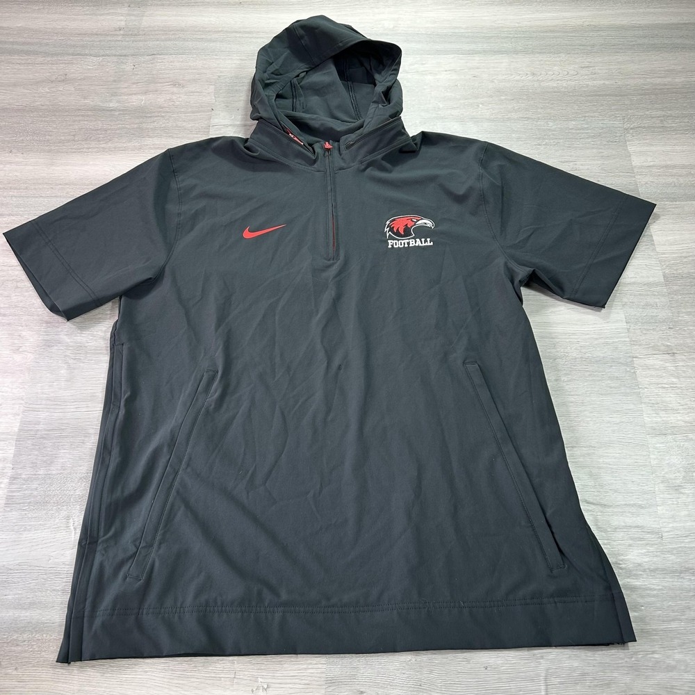 Nike Simpson University Red‎ Hawks Jacket Mens Large Black Short Sleeve Hood